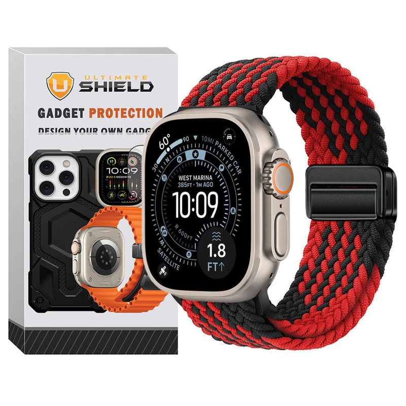 بند آلتیمیت شیلد مدل Braided Magsolo مناسب برای اپل واچ 49 میلی متری سری Ultra 3