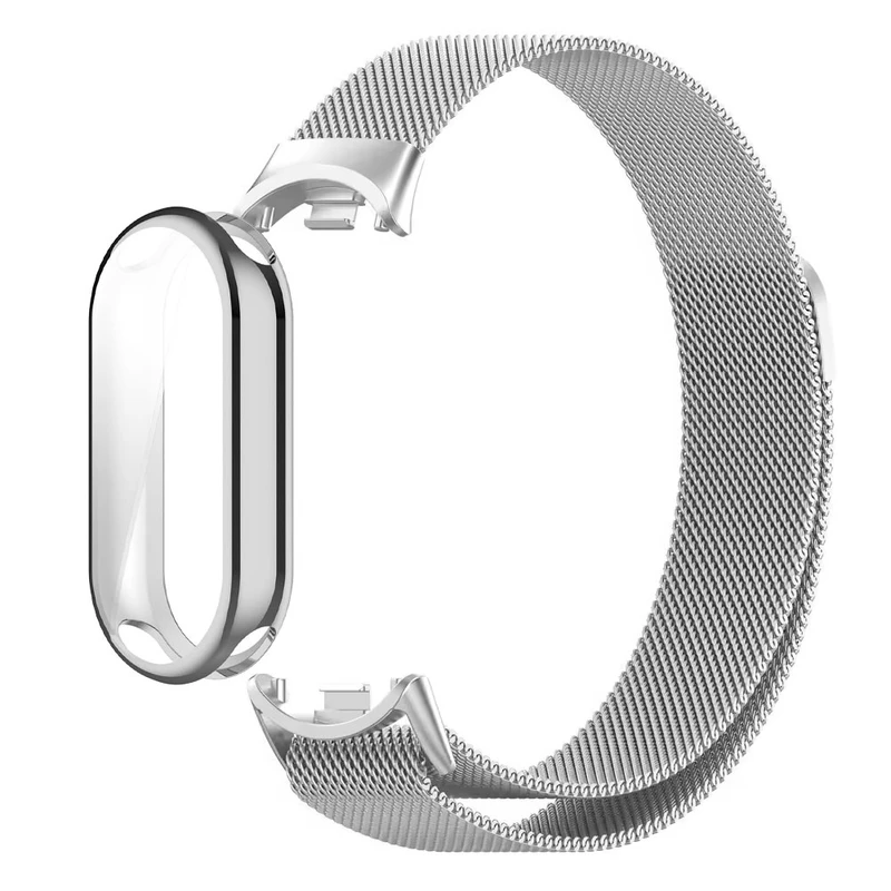 بند آکوآرا مدل Milanese GRDS مناسب برای مچ بند هوشمند شیائومی Mi Band 10 به همراه کاور