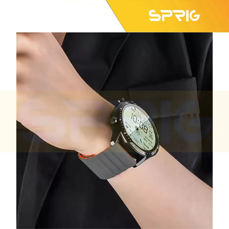 بند اسپریگ مدل Sic Magnetic Link GRY مناسب برای ساعت هوشمند ساعت هوشمند امیزفیت Trex 2 47mm