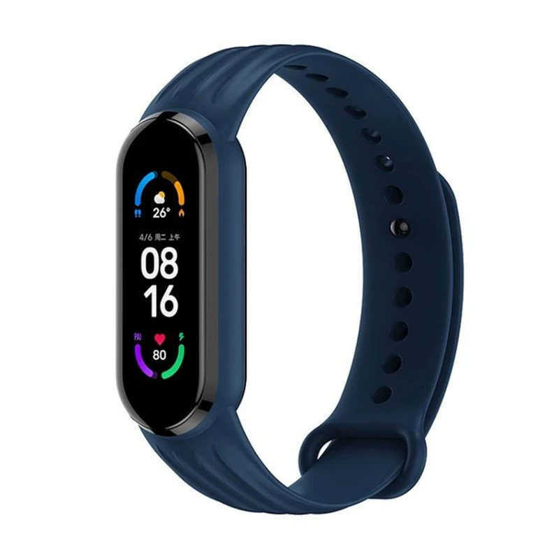 بند هاپلایت مدل Stripy Silicone HL مناسب برای ساعت هوشمند شیائومی Mi band 5/6/7