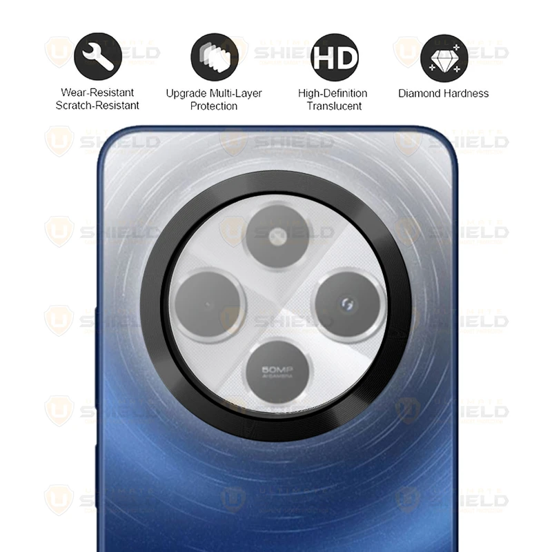 محافظ صفحه نمایش آکوآرا مدل PremiumAntis-Ring مناسب برای گوشی موبایل شیائومی Redmi 14C به همراه محافظ لنز دوربین