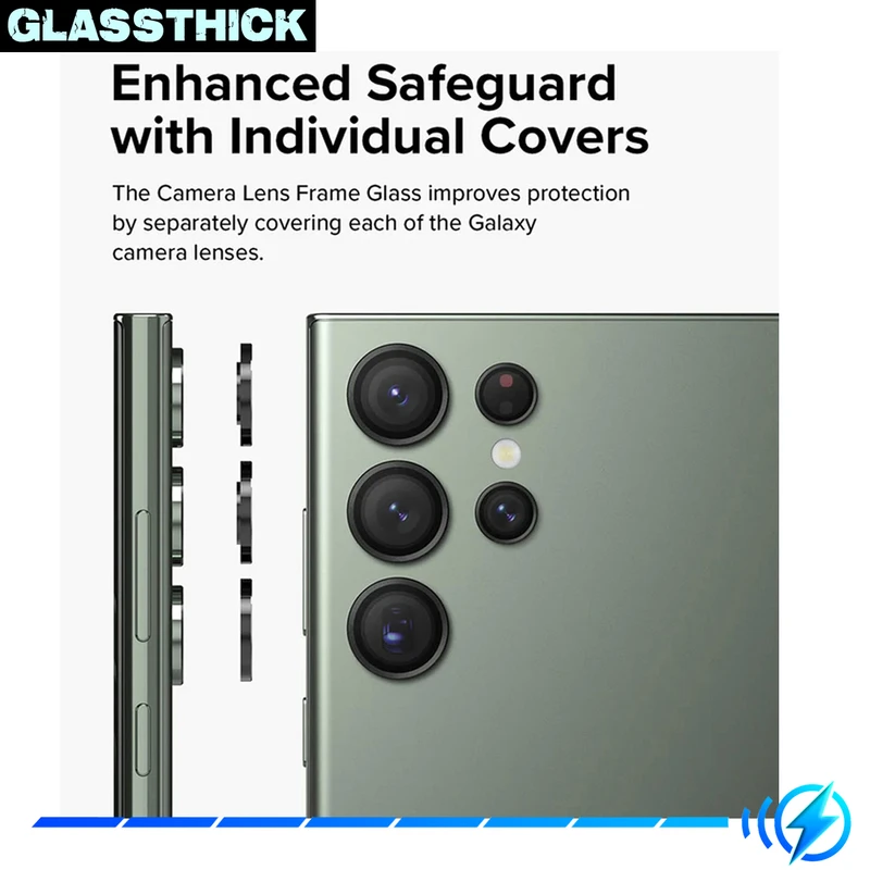 محافظ لنز دوربین گلستیک مدل Ring Metal مناسب برای گوشی موبایل سامسونگ Galaxy S22 Ultra