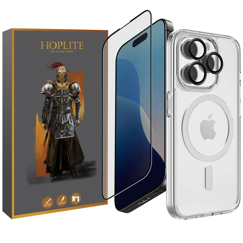کاور هاپلایت مدل MagSafe Clear HL مناسب برای گوشی موبایل اپل iPhone 16 Pro Max به همراه محافظ صفحه نمایش و محافظ لنز دوربین