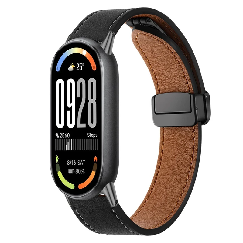 بند آکوآرا مدل Magnetic Leather مناسب برای مچ‌بند هوشمند شیائومی Mi Band 10