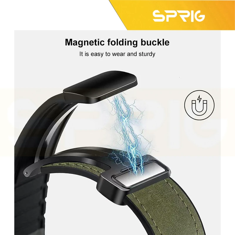 بند اسپریگ مدل Magnetic Soft Leather W8 مناسب برای ساعت هوشمند سامسونگ Galaxy Watch 8 40mm / 8 44mm