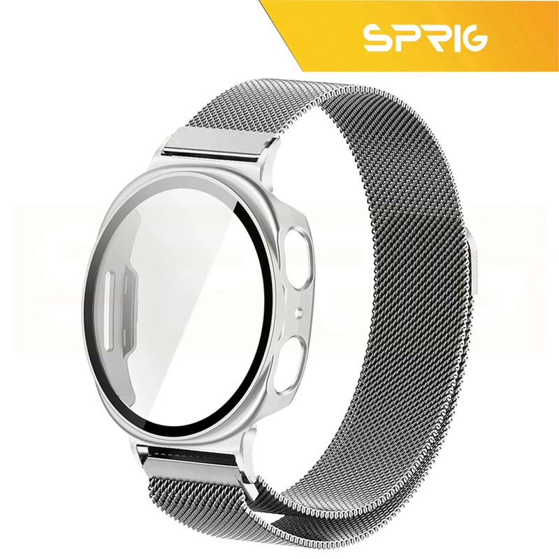 بند اسپریگ مدل Milanese GuardGS مناسب برای ساعت هوشمند سامسونگ Galaxy Watch 8 44mm به همراه کاور