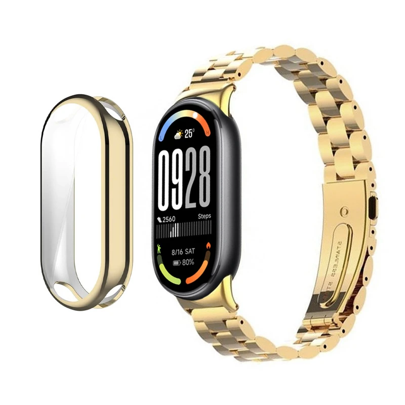 بند آکوآرا مدل 3Bead GRDS مناسب برای مچ بند هوشمند شیائومی Mi Band 8 به همراه کاور