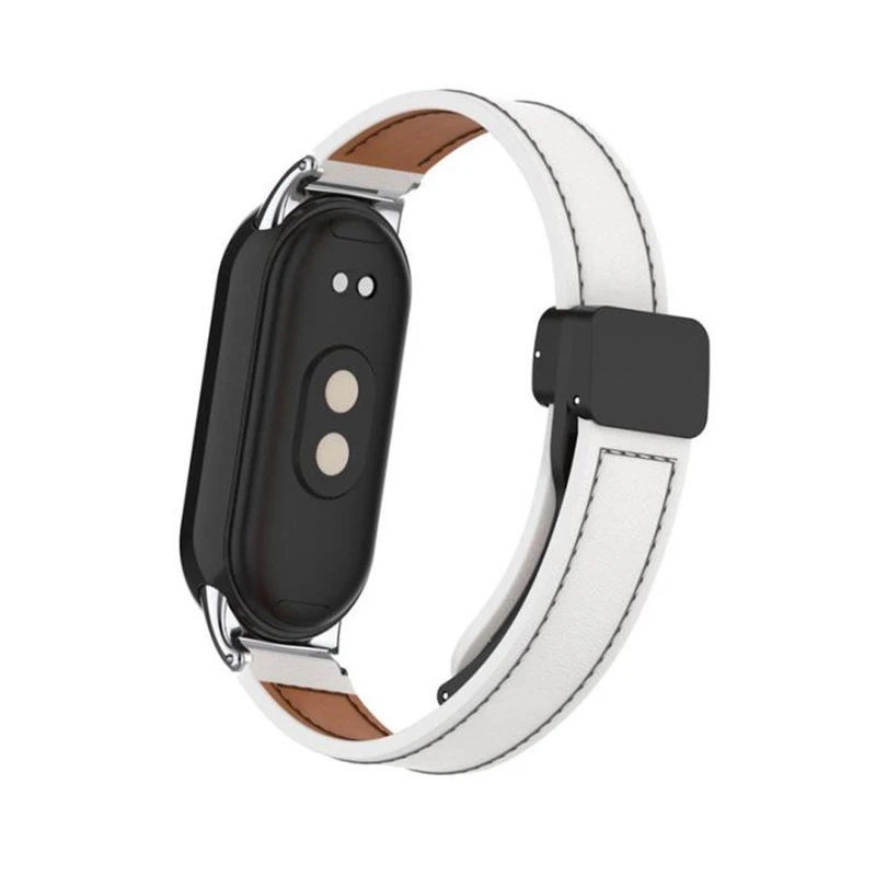 بند آکوآرا مدل Magnetic Leather مناسب برای مچ‌بند هوشمند شیائومی Mi Band 8/9/10