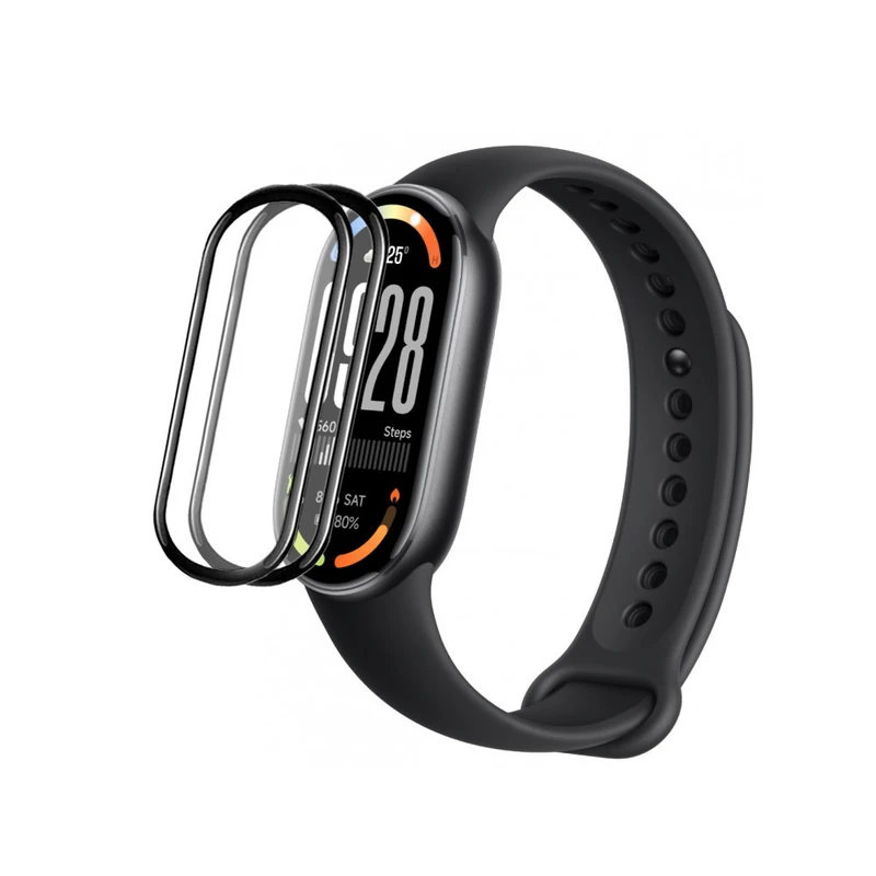 محافظ صفحه نمایش آکوآرا مدل PMMA مناسب برای ساعت هوشمند شیائومی Mi Band 10 بسته دو عددی