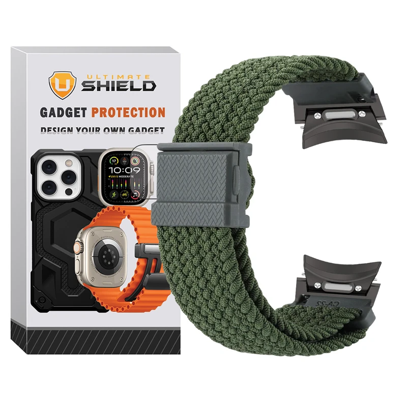 بند آلتیمیت شیلد مدل Braided Magnet BTN BK مناسب برای ساعت هوشمند سامسونگ Galaxy Watch 4/5/6/7/FE 40/43/44/46/47mm