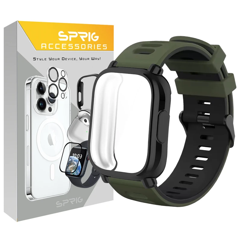 بند اسپریگ مدل Jel-Hike TW مناسب برای ساعت هوشمند شیائومی Redmi Watch 5 Lite 22mm به همراه کاور