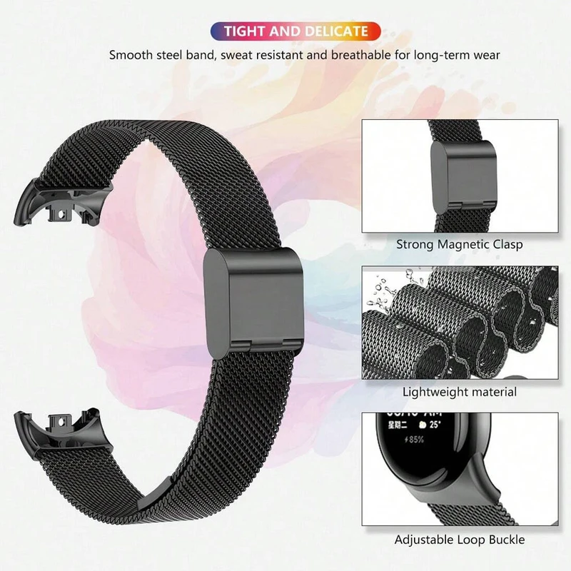 بند آکوآرا مدل Milanese SG GRDS مناسب برای مچ بند هوشمند شیائومی Mi Band 9 به همراه کاور