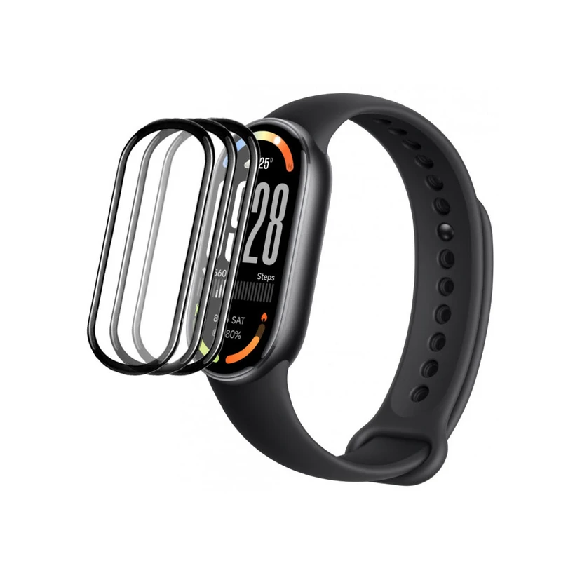 محافظ صفحه نمایش آکوآرا مدل PMMA مناسب برای ساعت هوشمند شیائومی Mi Band 10 بسته سه عددی