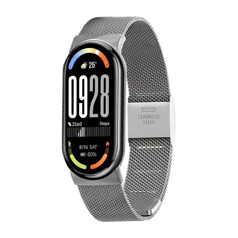 بند آکوآرا مدل Milanese SG GRDS مناسب برای مچ بند هوشمند شیائومی Mi Band 10 به همراه کاور