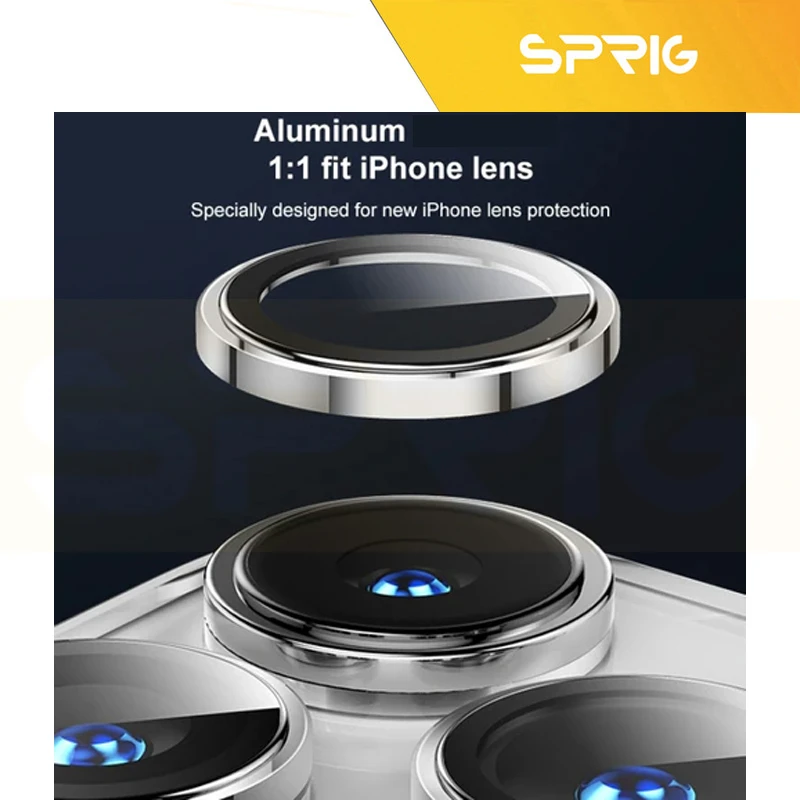 محافظ لنز دوربین اسپریگ مدل Ring metal-Super High quality مناسب برای گوشی موبایل اپل Iphone 17