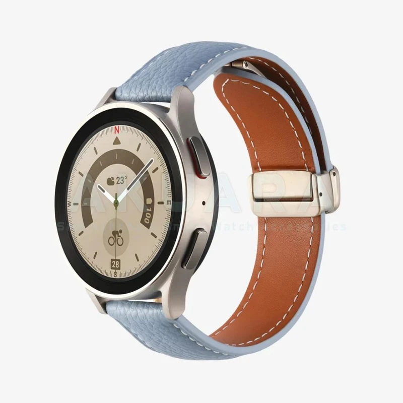 بند ساعت آکوآرا مدل Magnetic Leather مناسب برای ساعت هوشمند میبرو Lite / Color / C2 / Air سایز 20mm