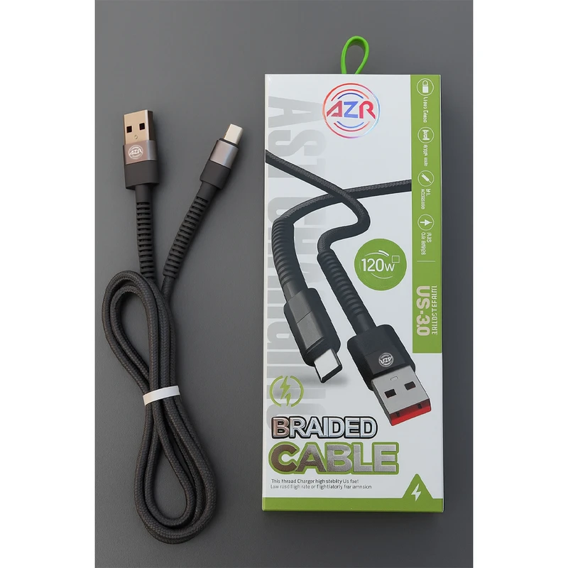 کابل تبدیل USB به USB-C ای زد آر مدل US-36 طول 1 متر