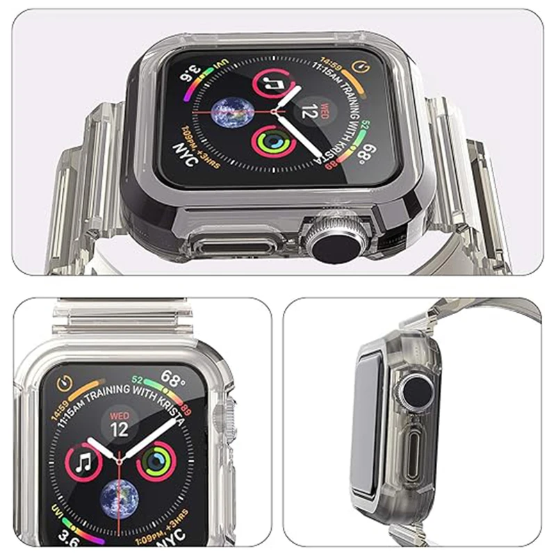 بند پلاس مدل Transparent Shock PL مناسب برای اپل واچ Series 10 42mm Aluminum