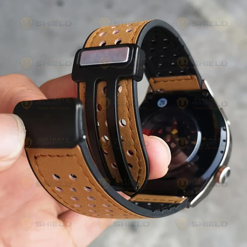 بند آلتیمیت شیلد مدل Dot Leather Magnet TW مناسب برای ساعت هوشمند گلوریمی GX Sport 22mm