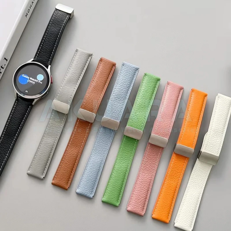 بند ساعت آکوآرا مدل Magnetic Leather مناسب برای ساعت هوشمند میبرو Lite / Color / C2 / Air سایز 20mm