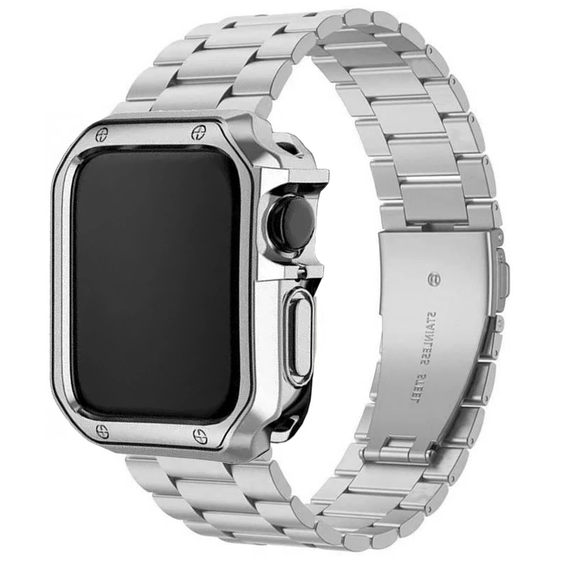 بند هاپلایت مدل 3Bead LUX HL مناسب برای اپل واچ Series SE 2022 Aluminum Case 40mm / SE 2021 Aluminum Case 40mm / Series 5 40mm / Series 6 40mm / Series 4 40mm به همراه کاور