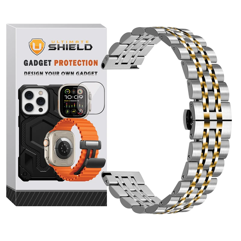 بند آلتیمیت شیلد مدل 7Row SLV 2C TW مناسب برای ساعت هوشمند شیائومی Redmi Watch 5 Active / Watch 5 Lite 22mm