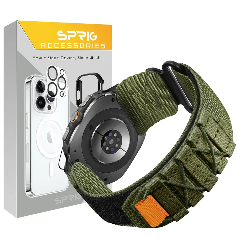 بند اسپریگ مدل Nylon Outdoor مناسب برای ساعت هوشمند سامسونگ Galaxy Watch 7 Ultra 47mm