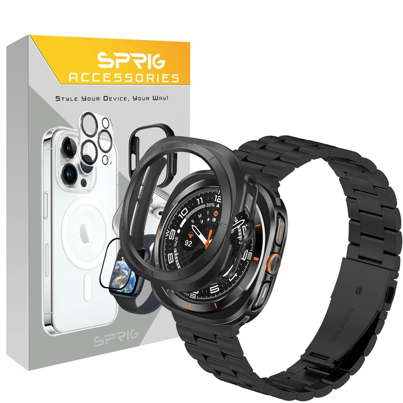بند اسپریگ مدل 3Bead JustG مناسب برای ساعت هوشمند سامسونگ Galaxy Watch 7 Ultra 47mm به همراه کاور