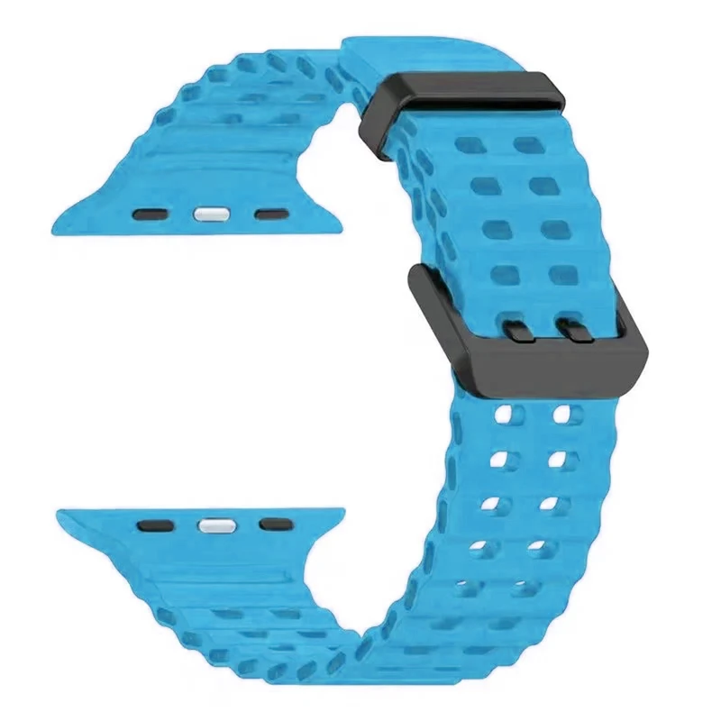 بند هاپلایت مدل Ocean Black Buckle HL مناسب برای اپل واچ سری Se/1/2/3/4/5/6/7/8/9 سایز 42/44/45 میلیمتری