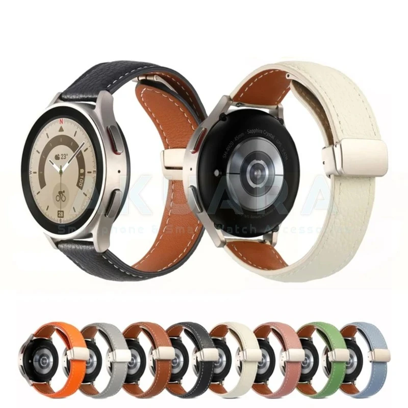 بند ساعت آکوآرا مدل Magnetic Leather AK مناسب برای ساعت هوشمند گلوریمی M2 Max LTD سایز 22mm