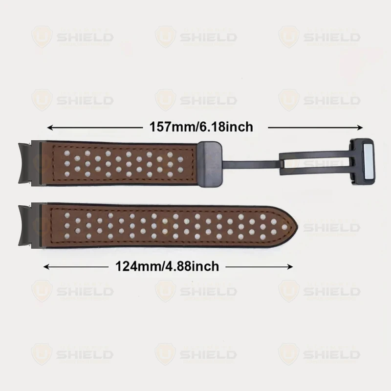 بند آلتیمیت شیلد مدل Dot Leather Mag BTN BK مناسب برای ساعت هوشمند سامسونگ Galaxy Watch 4 44mm