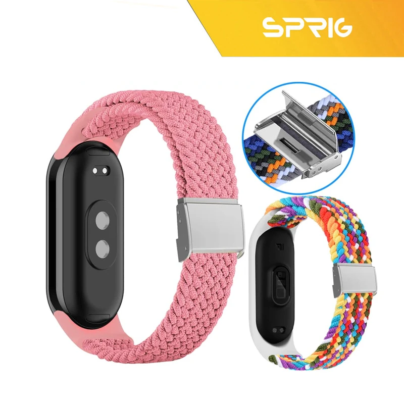 بند اسپریگ مدل BraidedSGK-CLGuard مناسب برای ساعت هوشمند شیائومی Mi band 9 به همراه کاور