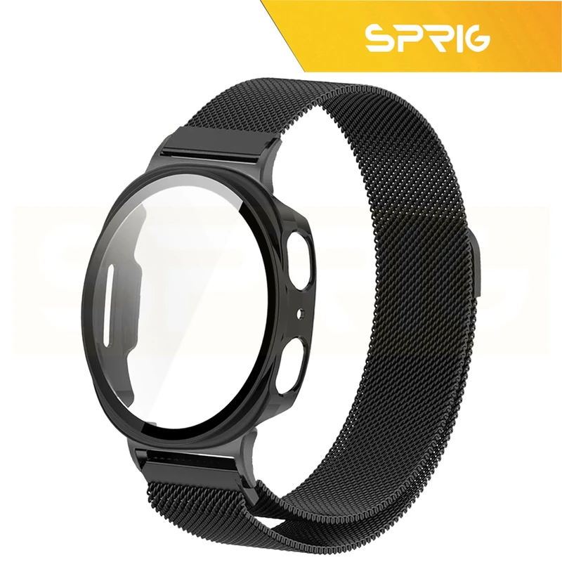 بند اسپریگ مدل Milanese GuardGS مناسب برای ساعت هوشمند سامسونگ Galaxy Watch 8 40mm به همراه کاور