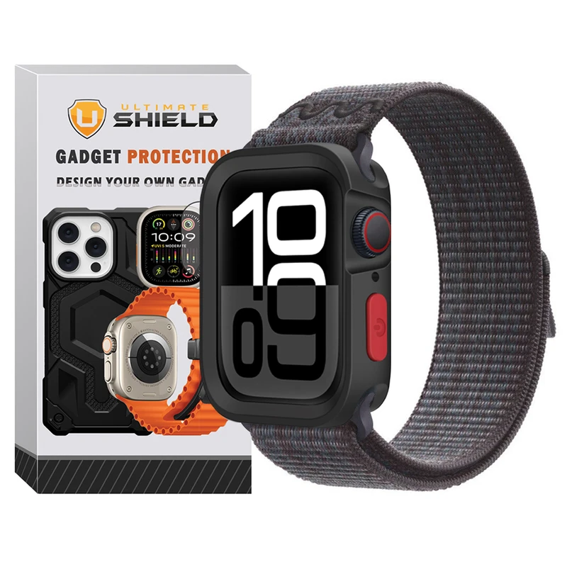 بند آلتیمیت شیلد مدل Hyper Defender مناسب برای اپل واچ 46 mm سری 10 به همراه کاور