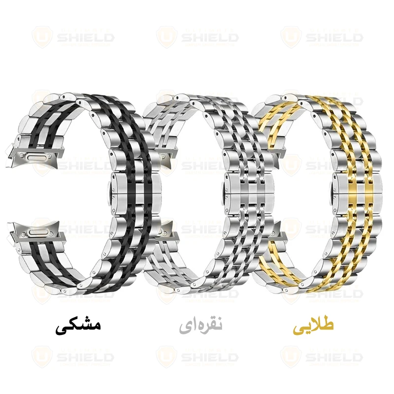 بند آلتیمیت شیلد مدل 7Row SLV 2C BTN مناسب برای ساعت هوشمند سامسونگ Galaxy Watch 4 44mm