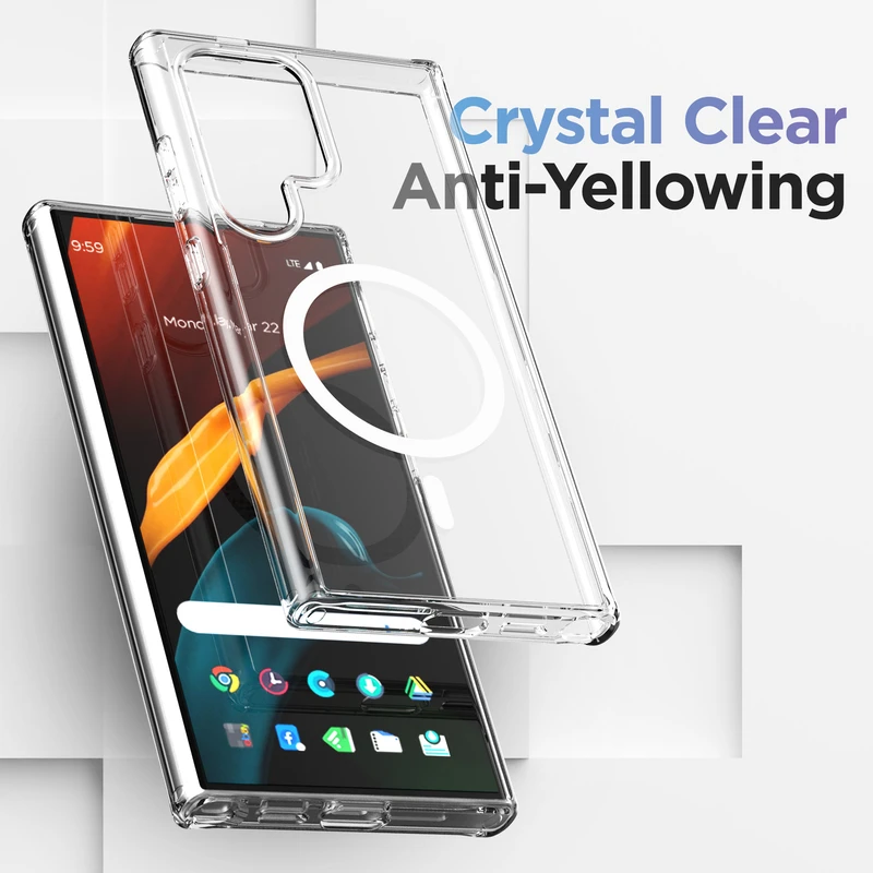کاور هاپلایت مدل MagSafe Clear HL مناسب برای گوشی موبایل سامسونگ Galaxy S24 Ultra به همراه محافظ لنز دوربین