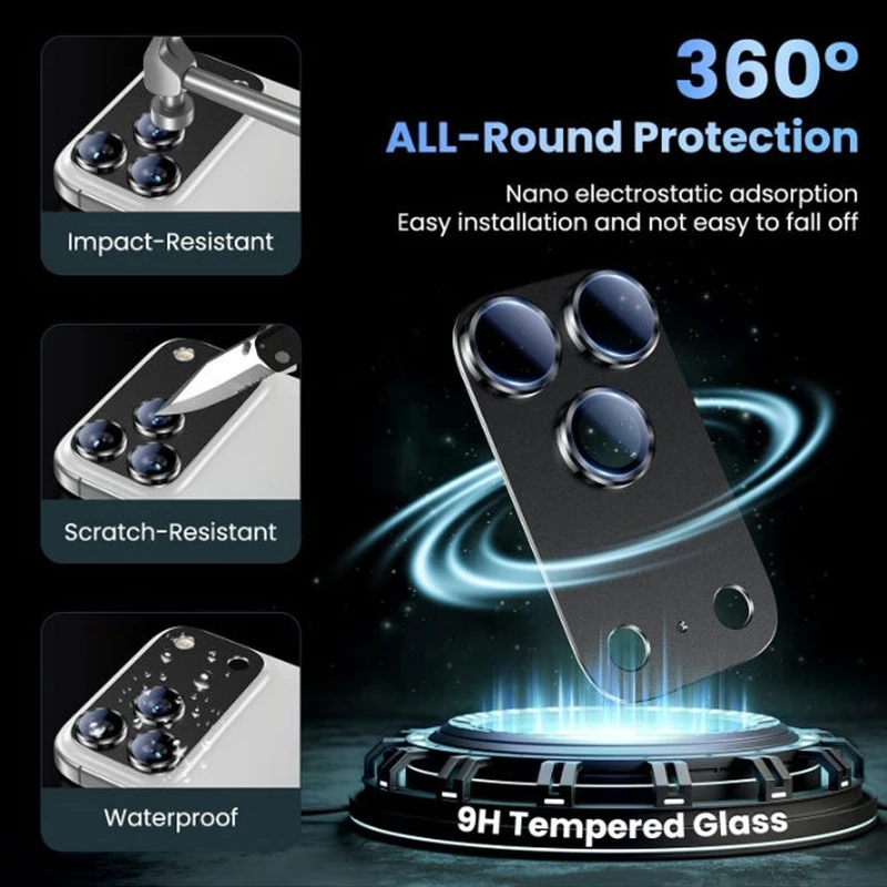 محافظ لنز دوربین فلزی آکوآرا مدل All-Round Protection مناسب برای گوشی موبایل اپل iPhone 17 Pro