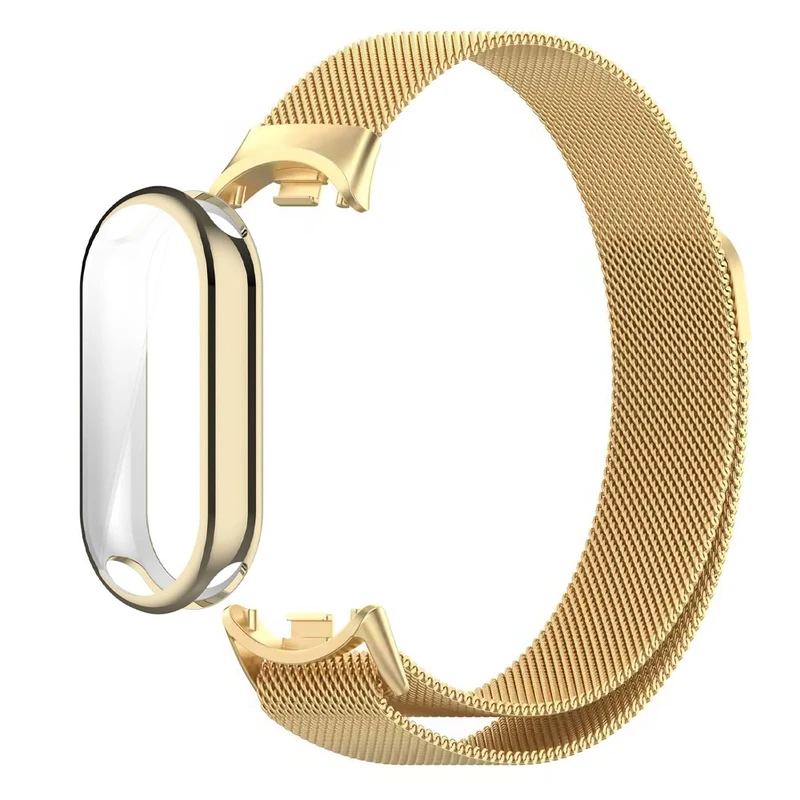 بند آکوآرا مدل Milanese GRDS مناسب برای مچ بند هوشمند شیائومی Mi Band 8 به همراه کاور