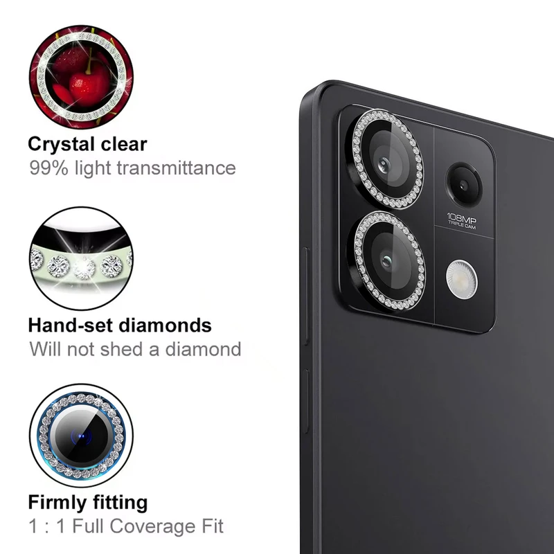 محافظ لنز دوربین رینگی هاپلایت مدل Diamond Protector HL مناسب برای گوشی موبایل شیائومی Redmi Note 13 5G