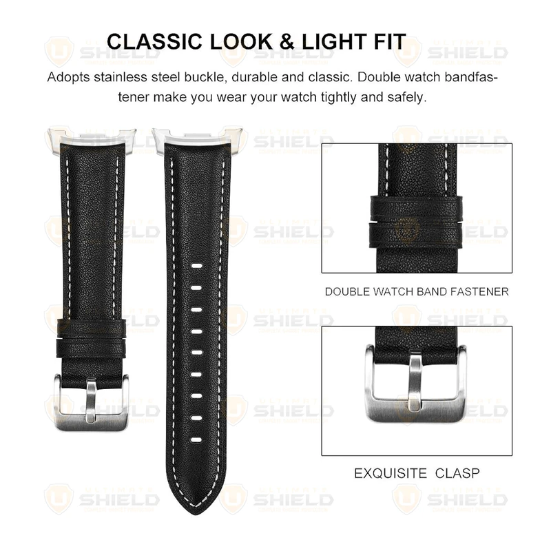 بند آلتیمیت شیلد مدل Leather SM NV8 SL مناسب برای ساعت هوشمند سامسونگ Galaxy Watch 8 Classic 46mm