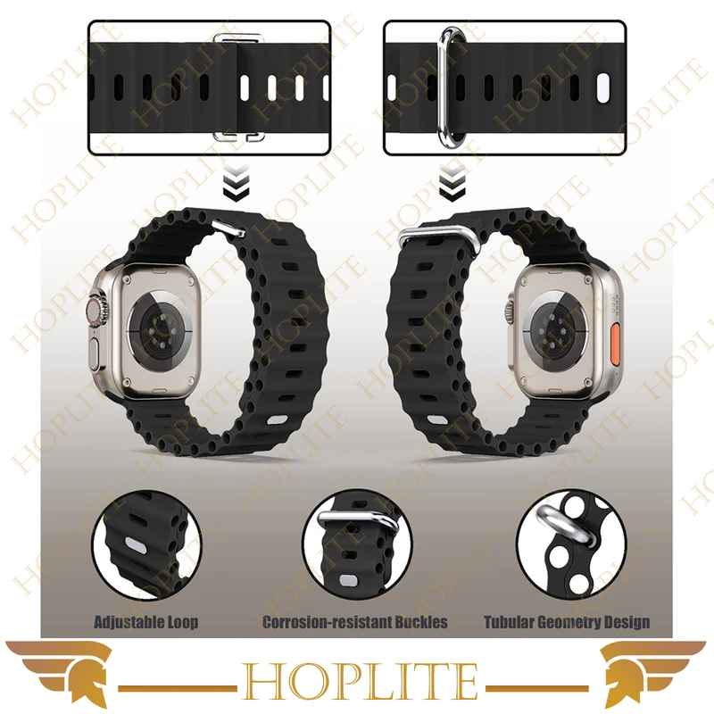 بند هاپلایت مدل Ocean-HL مناسب برای ساعت هوشمند الترا T1000 Ultra 49mm