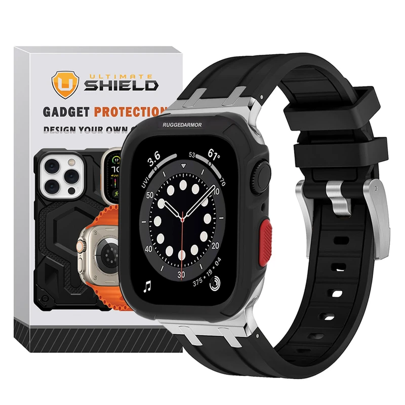 بند آلتیمیت شیلد مدل Stylish Rugged مناسب برای اپل واچ 44 میلی متری سری 4/5/6/Se به همراه کاور