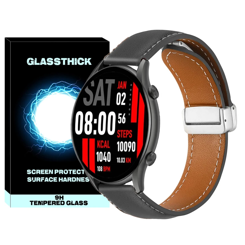 بند گلستیک مدل Mag Leather GL TW مناسب برای ساعت هوشمند کیسلکت Kr / Kr2 / Kr pro 22mm