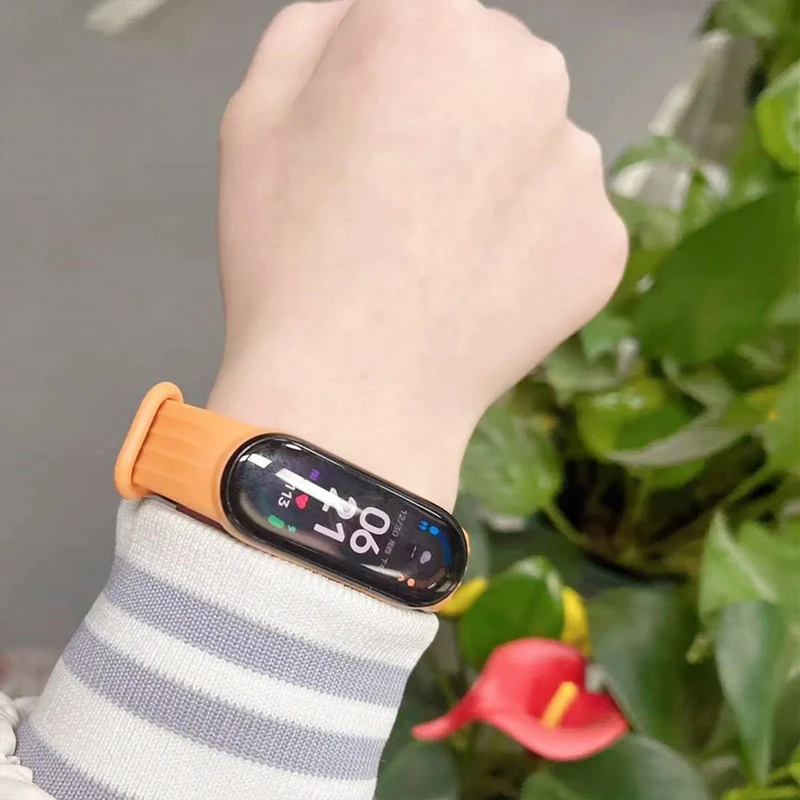 بند هاپلایت مدل Stripy Silicone HL مناسب برای ساعت هوشمند شیائومی Mi band 4/5/6