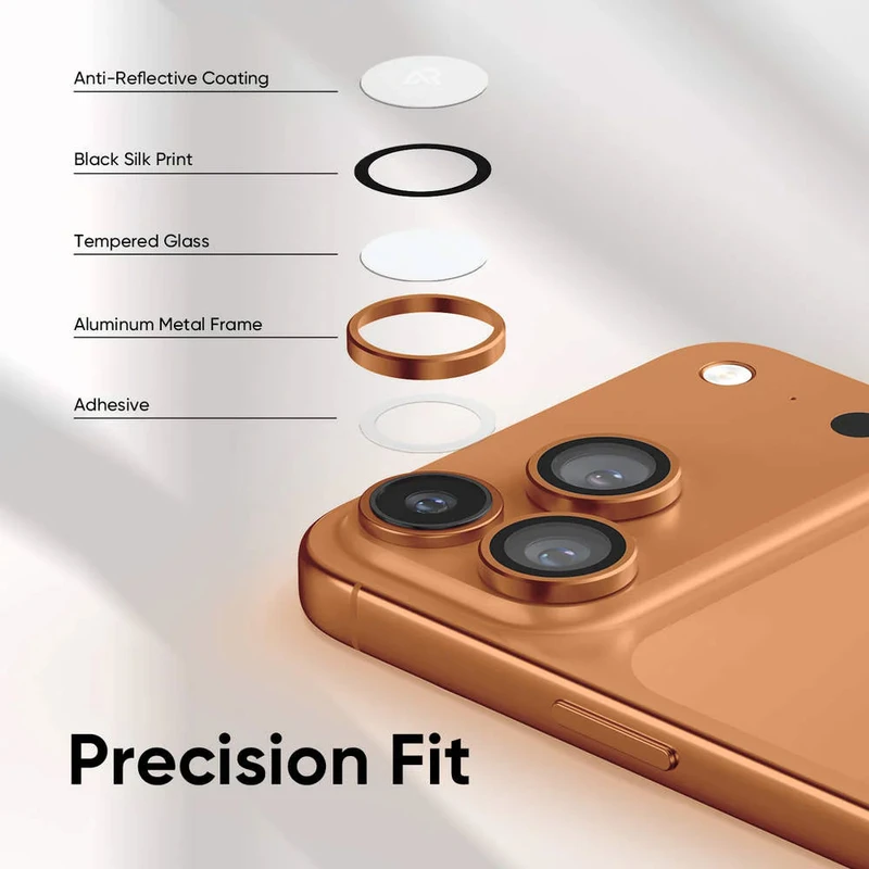 محافظ لنز دوربین فلزی آکوآرا مدل RNG مناسب برای گوشی موبایل اپل iPhone 17 Pro Max