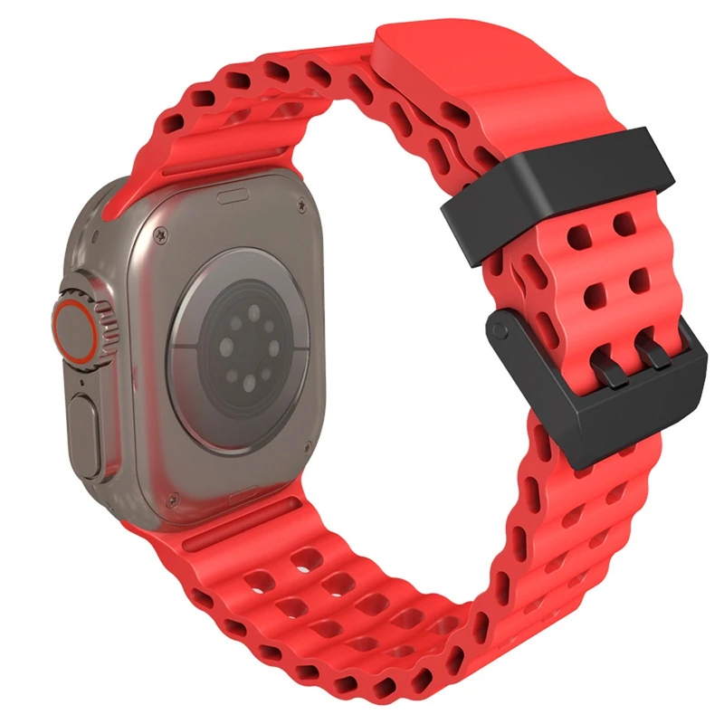 بند هاپلایت مدل Ocean Black Buckle HL مناسب برای ساعت هوشمند گرین لاین Ultra 49 میلیمتری