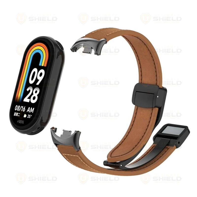 بند آلتیمیت شیلد مدل Leather MGN مناسب برای ساعت هوشمند شیائومی  Mi Band 10 12mm