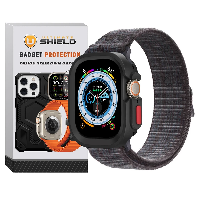 بند آلتیمیت شیلد مدل Hyper Defender مناسب برای اپل واچ 49 mm سری Ultra / Ultra 2 به همراه کاور