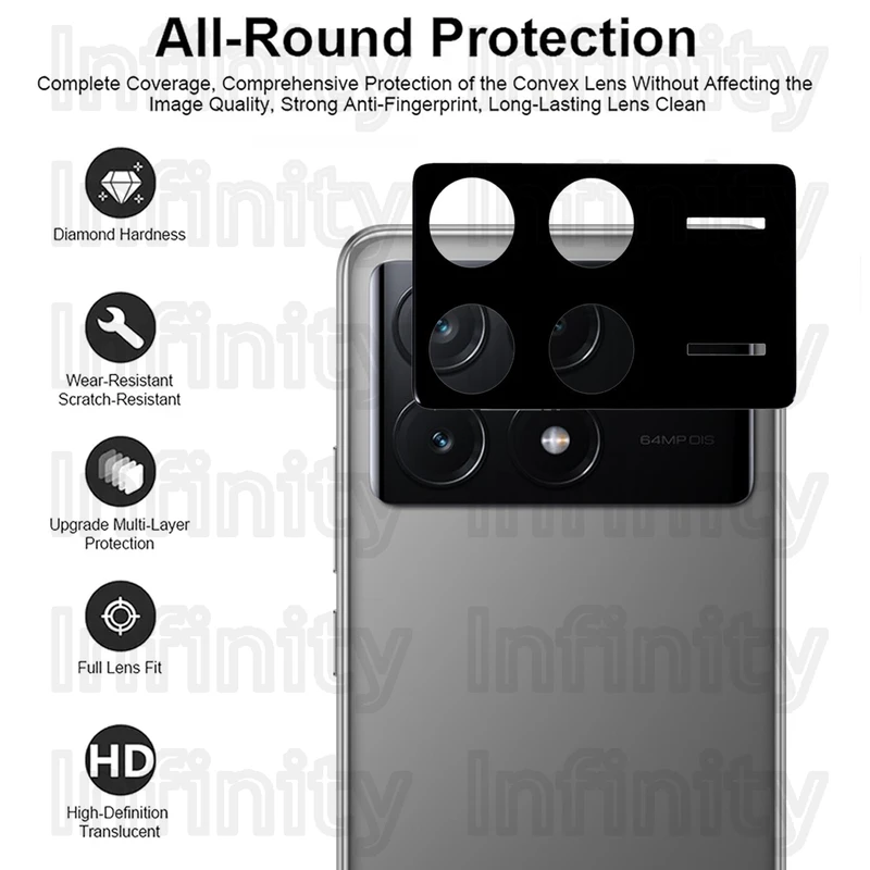محافظ لنز دوربین اینفینیتی مدل 3D-IN مناسب برای گوشی موبایل شیائومی Poco X6 Pro