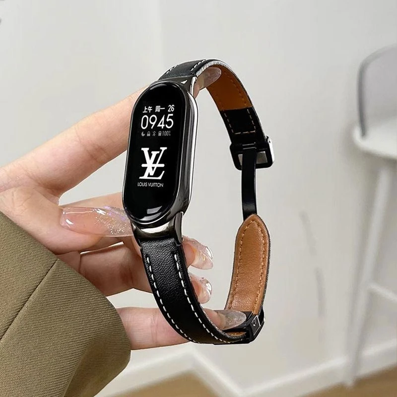 بند آکوآرا مدل Magnetic Leather مناسب برای مچ‌بند هوشمند شیائومی Mi Band 9